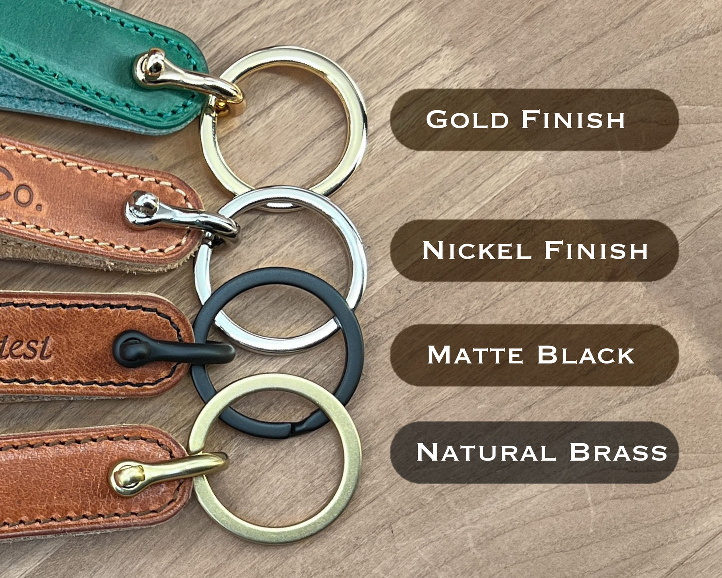 Personalized Horween Leather Loop Keychain | Handmade to Order