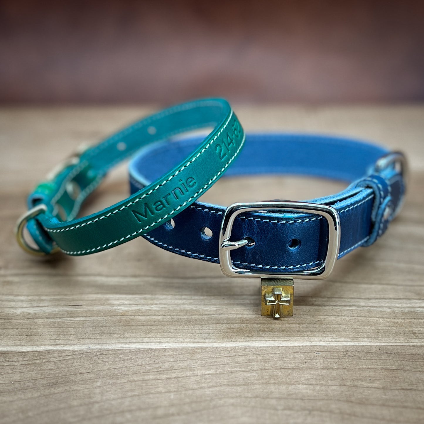 Leather Dog Collar for Small Dogs. Handmade Dog Collar in Horween Leather.