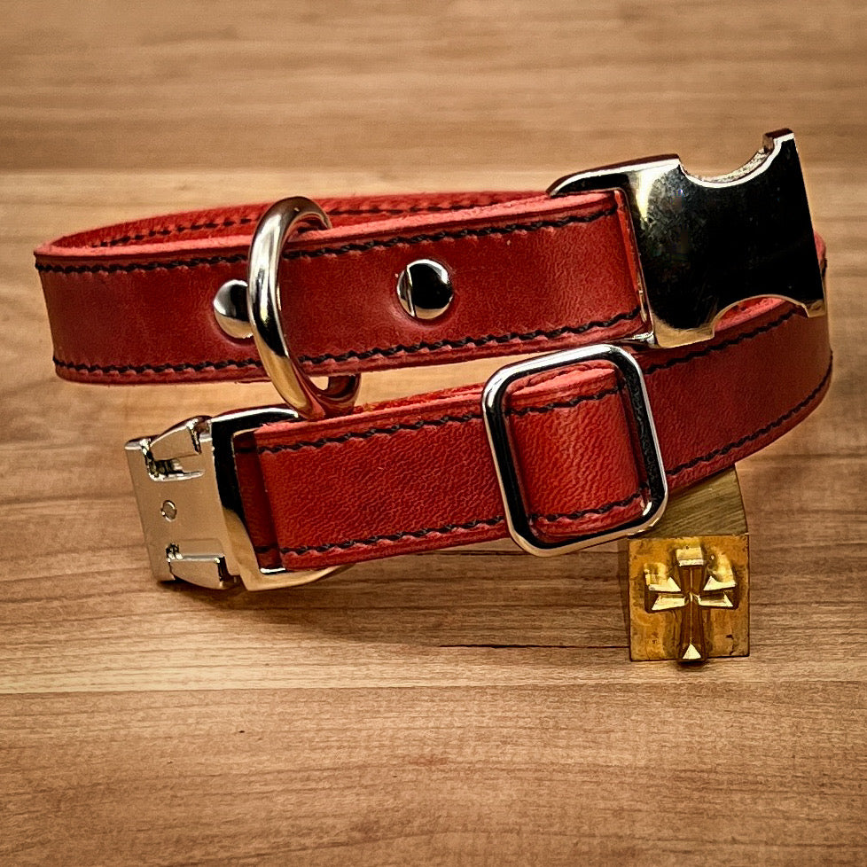 Customizable Quick Release Dog Collars in Horween Leather, Made to order