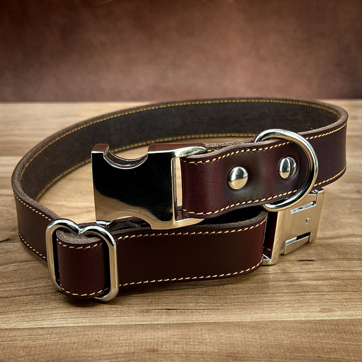 Customizable Quick Release Dog Collars in Horween Leather, Made to order