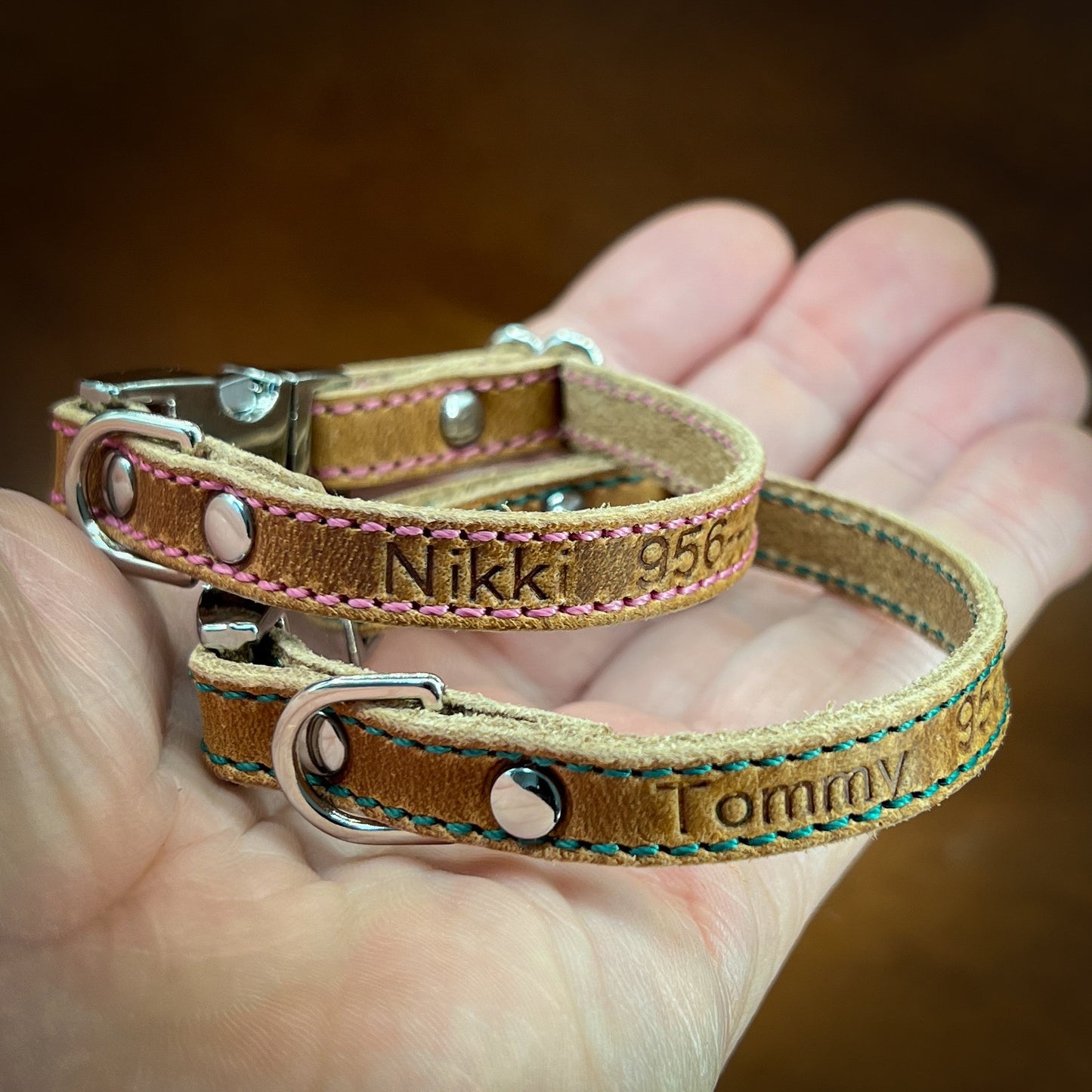 Customizable Quick Release Dog Collars in Horween Leather, Made to order