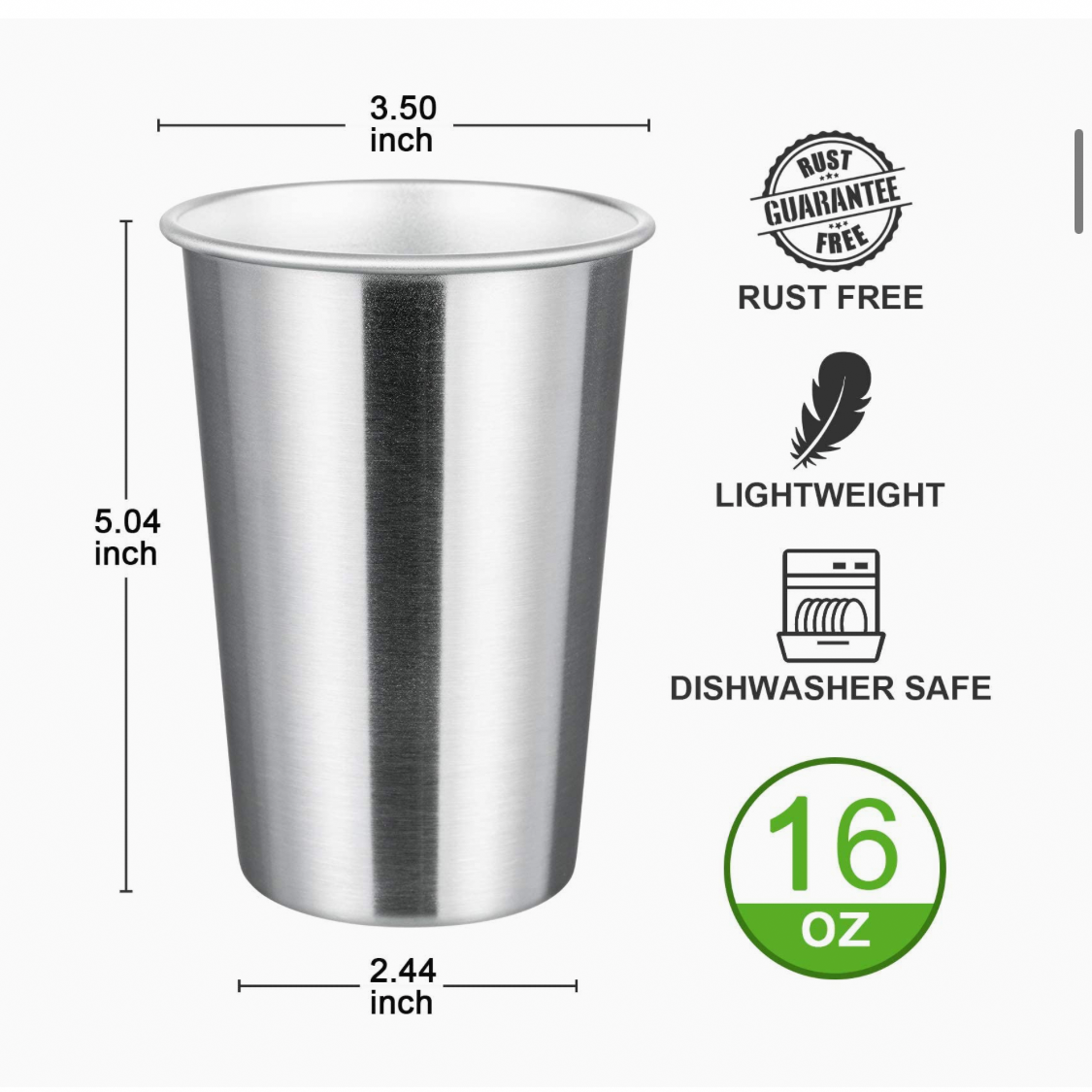 Personalized Stainless Steel Pint Cups with Horween Leather Sleeves