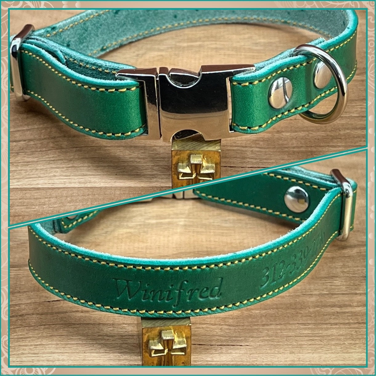 Customizable Quick Release Dog Collars in Horween Leather, Made to order