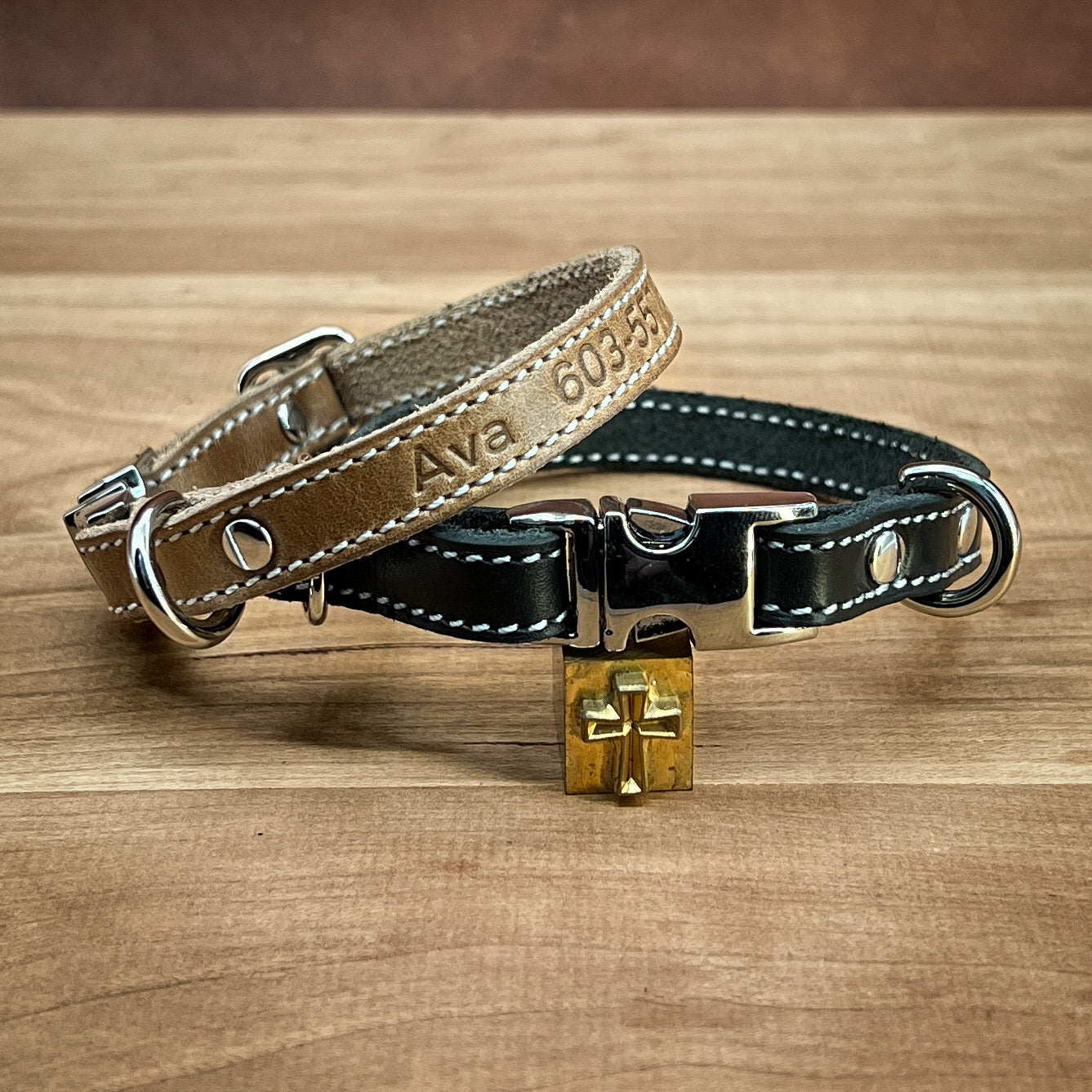 Customizable Quick Release Dog Collars in Horween Leather, Made to order