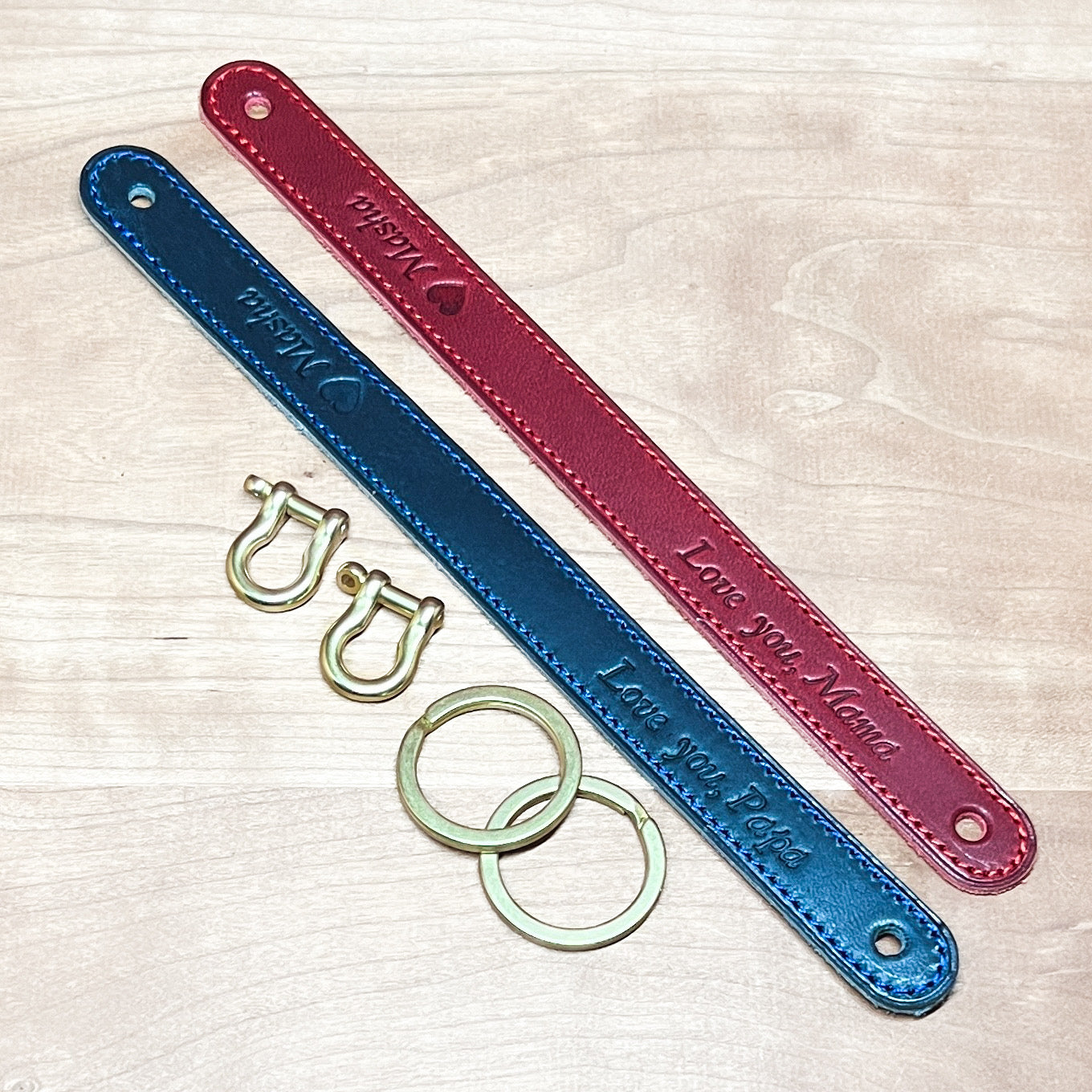 Personalized Horween Leather Loop Keychain | Handmade to Order