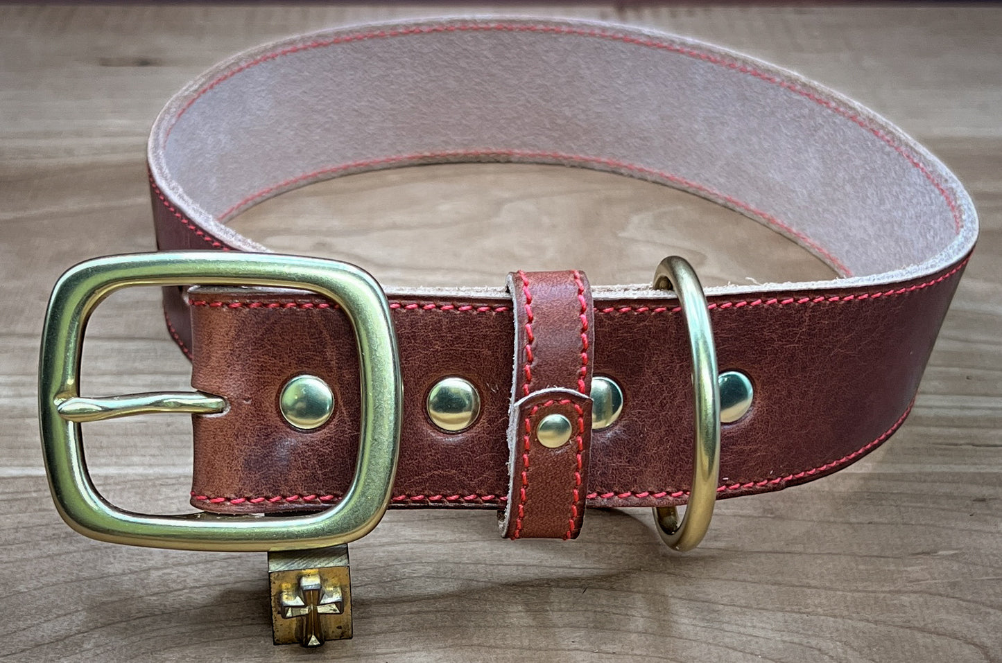 Horween Leather Dog Collar, made in USA by hand.