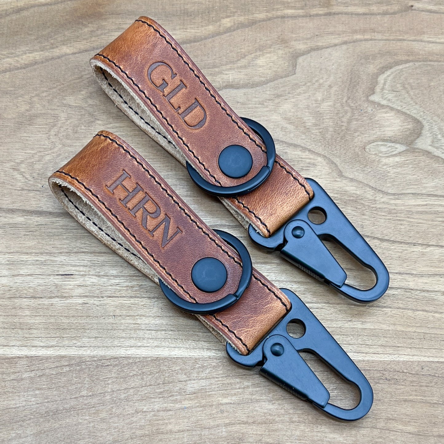 Horween Leather Belt Loop Keychain with HK Snap Hook | Handmade to Order