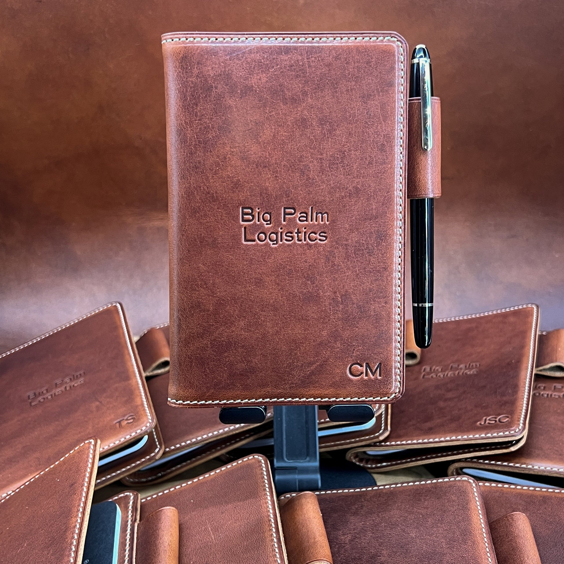 Custom Notebook Cover in Horween Leather for a corporate customer.