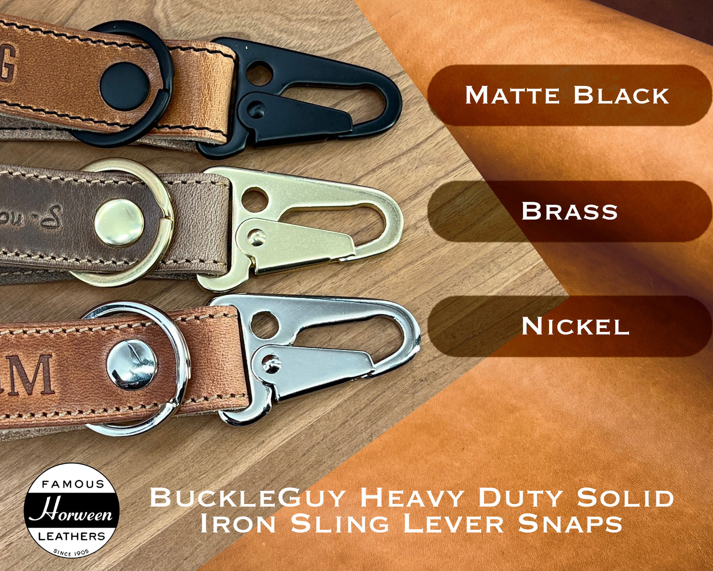 Horween Leather Belt Loop Keychain with HK Snap Hook | Handmade to Order