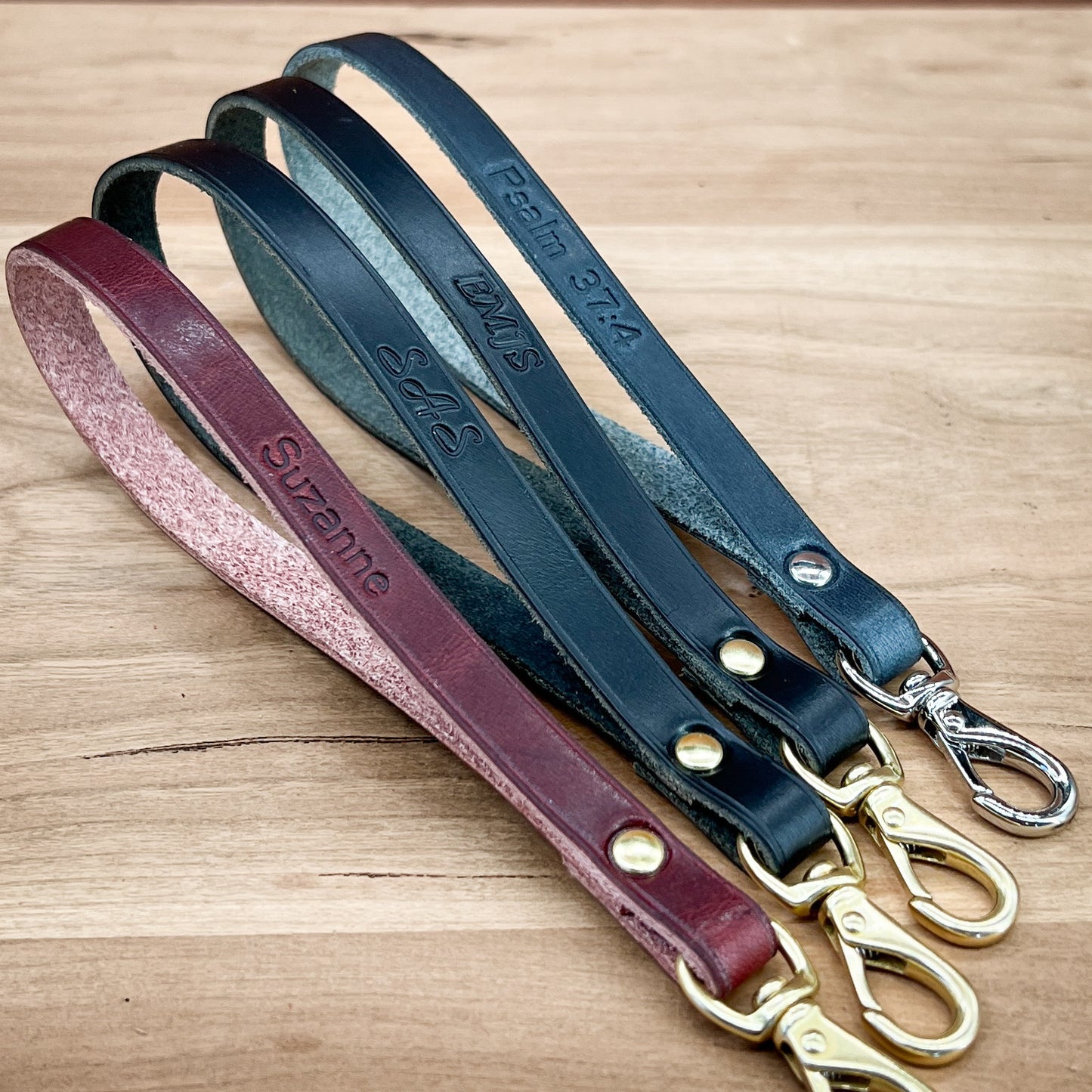 Customizable Leather Wristlet Keychain | Handmade to Order