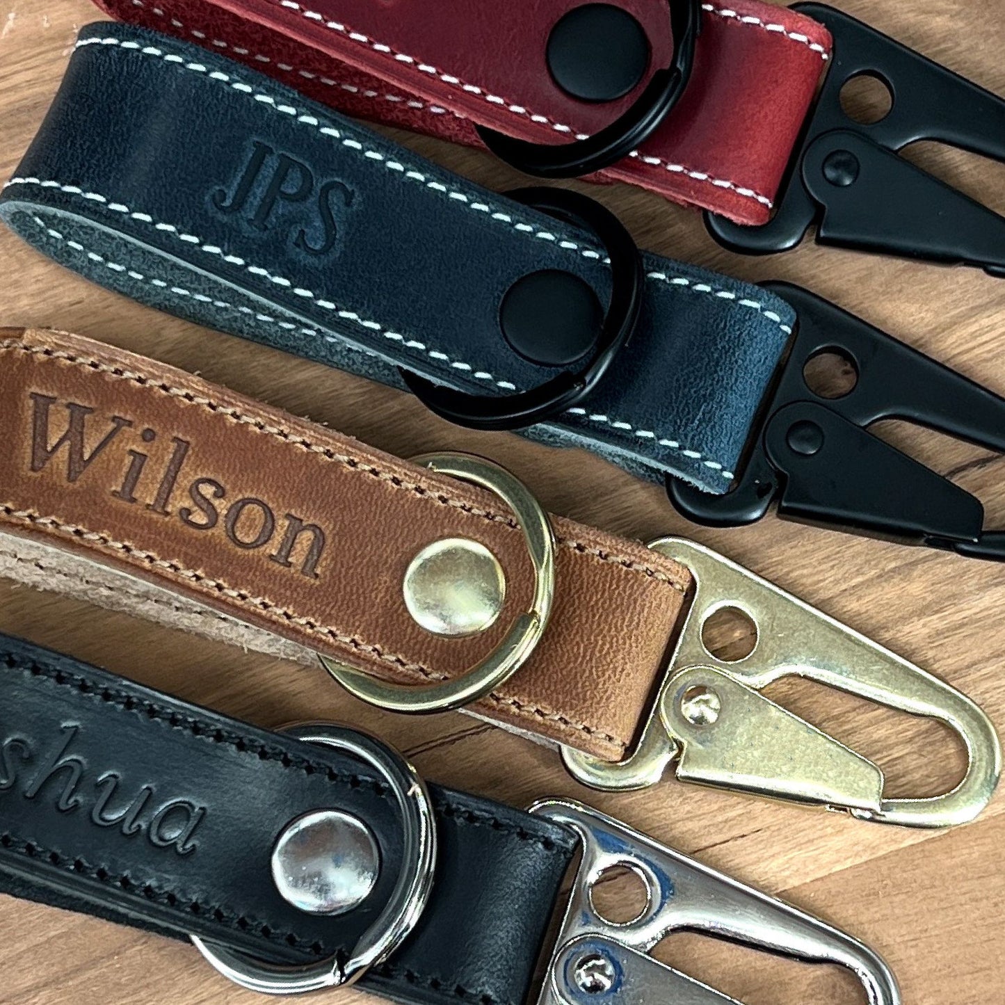 Horween Leather Belt Loop Keychain with HK Snap Hook | Handmade to Order