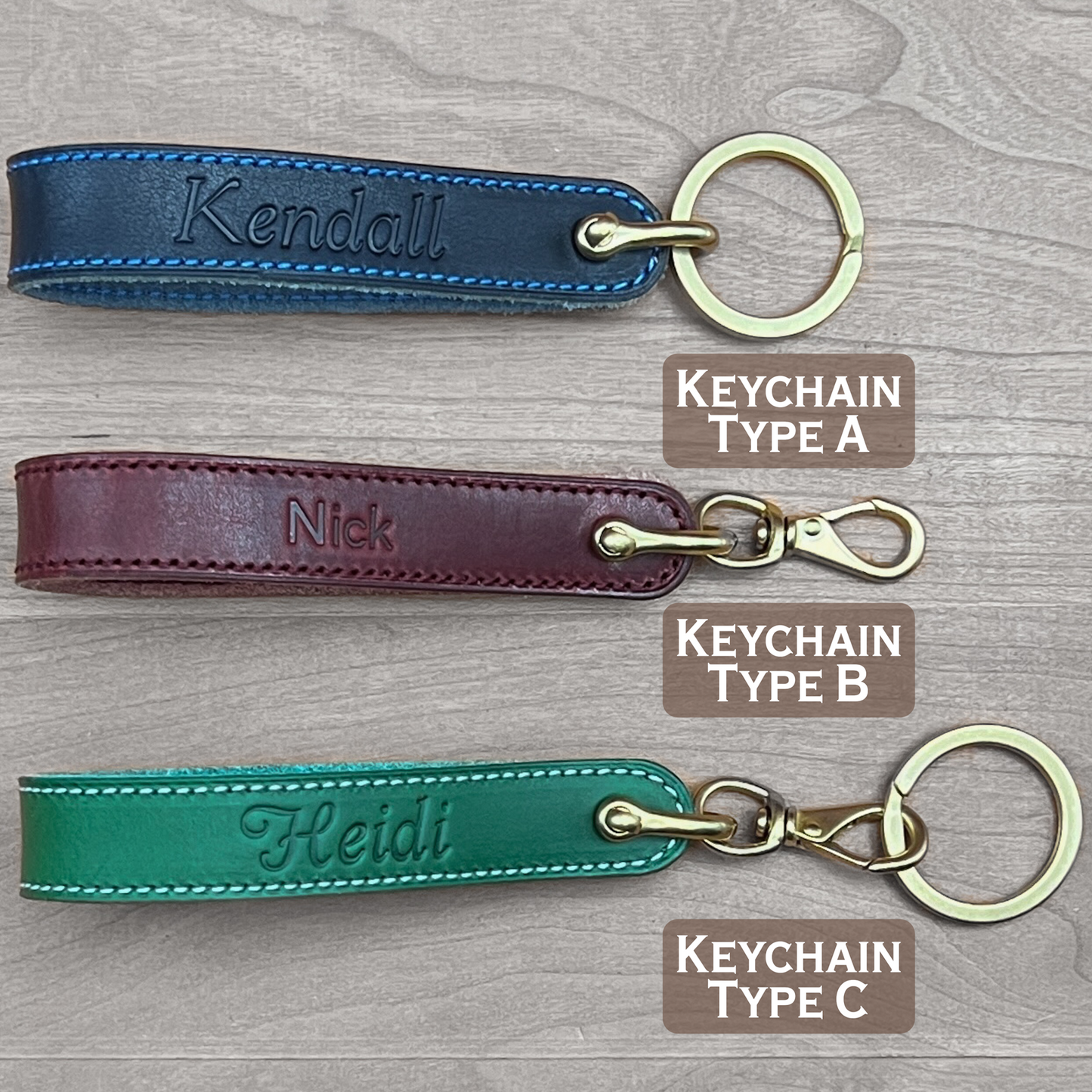 Personalized Horween Leather Loop Keychain | Handmade to Order