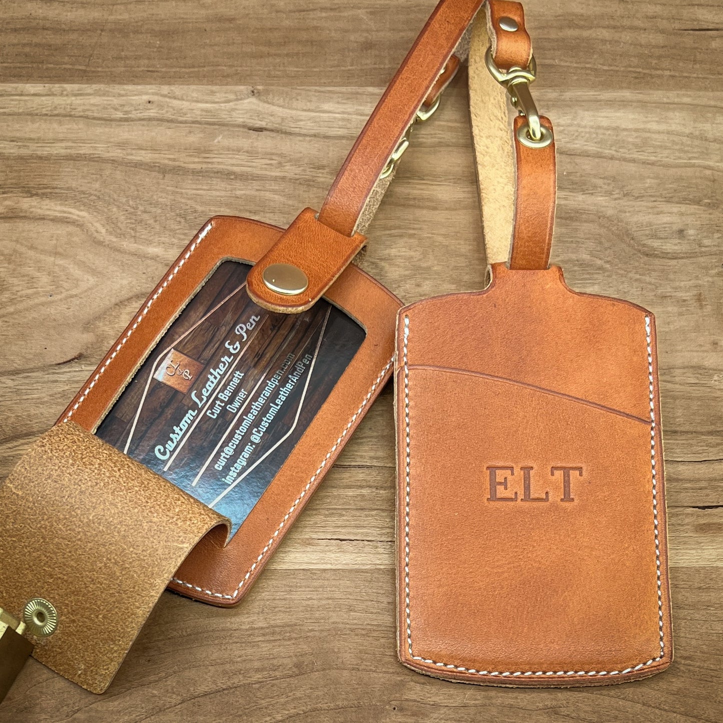 Business Traveller Luggage Tag in Horween Leather | Handmade to Order