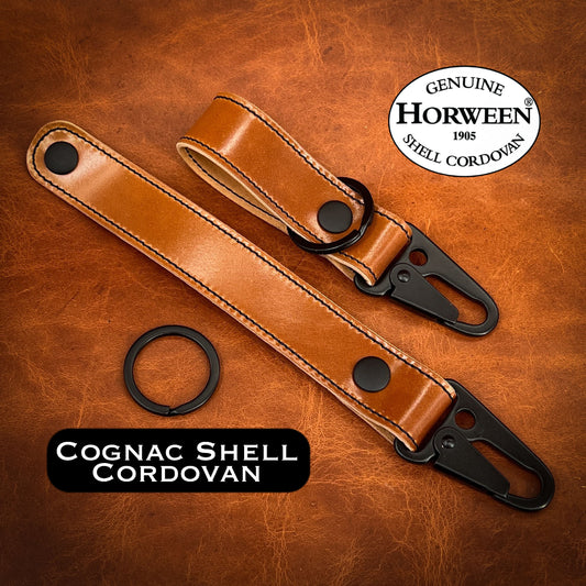 Shell Cordovan Belt Loop Keychain with HK Snap Hook | Handmade to Order