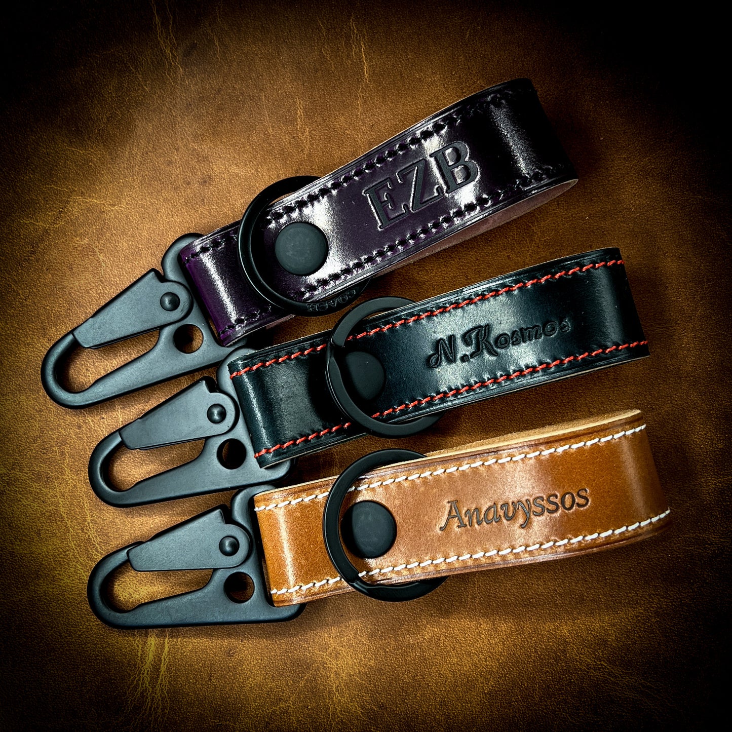 Shell Cordovan Belt Loop Keychain with HK Snap Hook | Handmade to Order