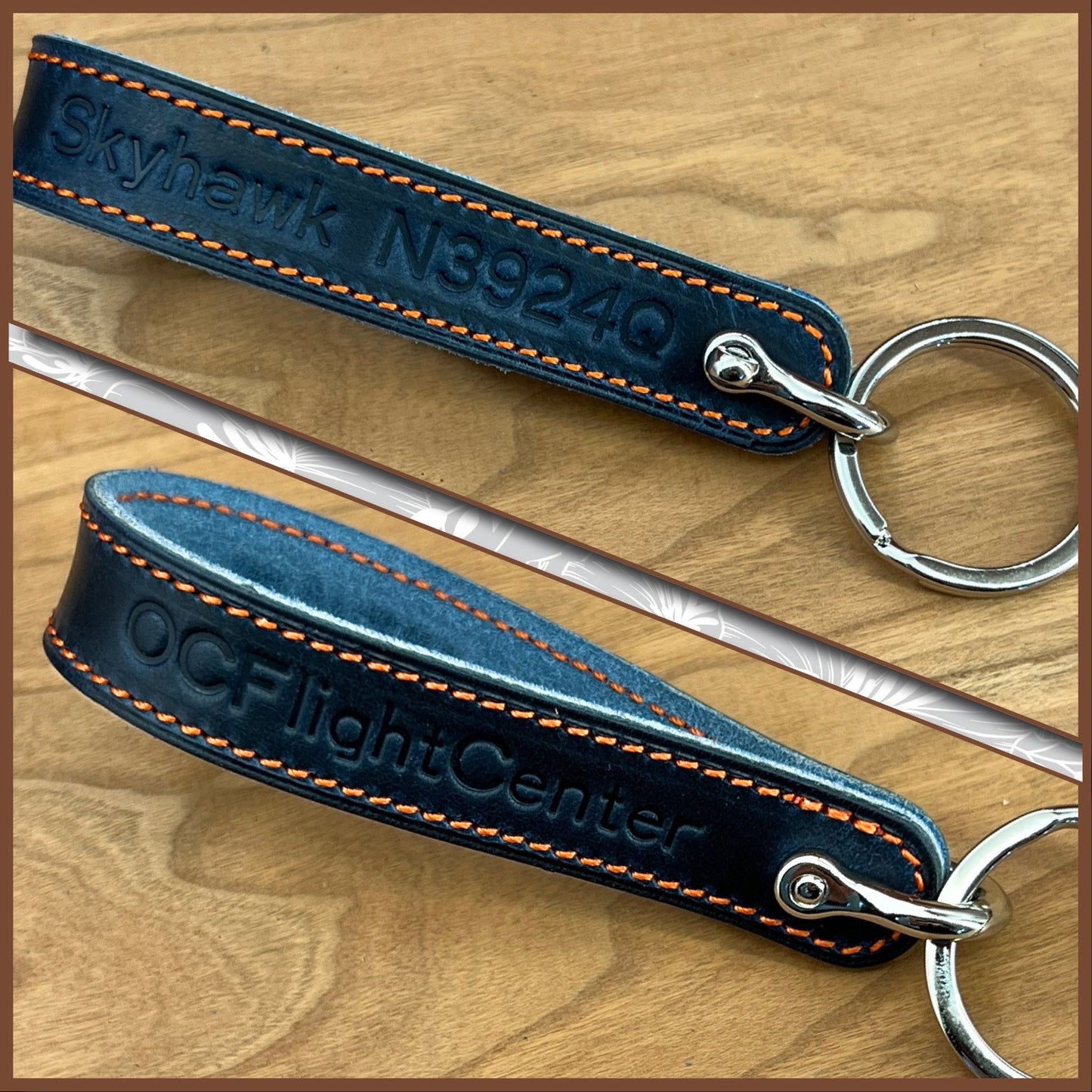 Personalized Horween Leather Loop Keychain | Handmade to Order