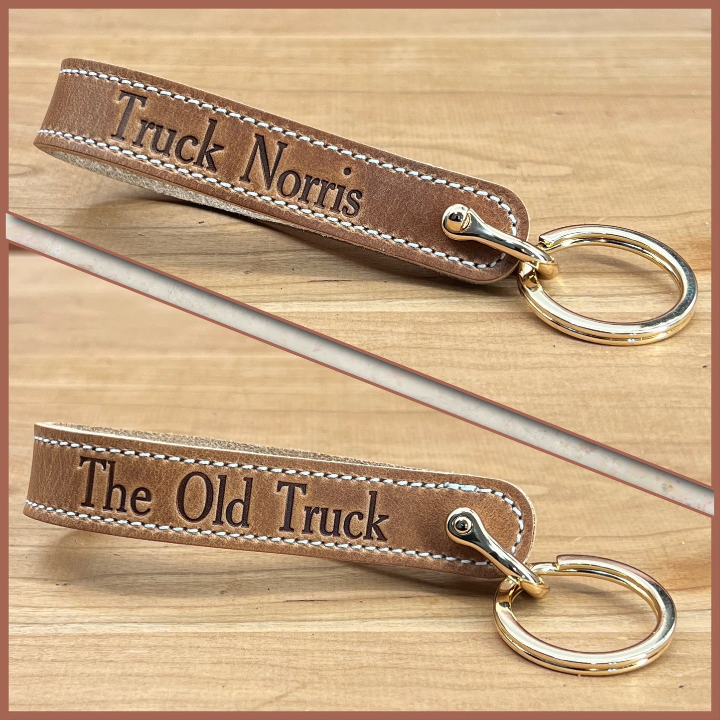 Personalized Horween Leather Loop Keychain | Handmade to Order