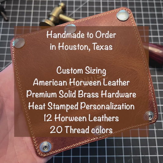 Personalized Luggage Handle Cover in Horween Leather | Handmade to Order