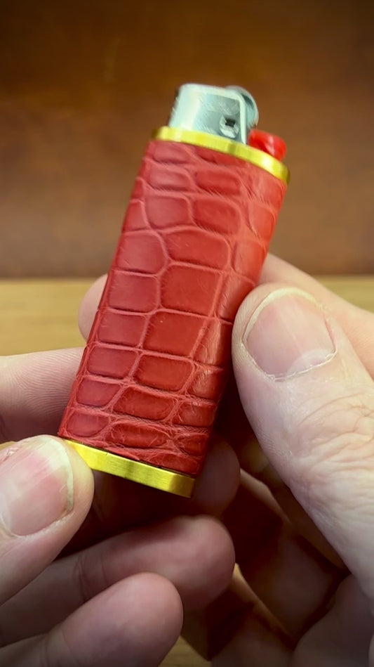Pink Alligator Wrapped Lighter Case | Ready to Ship