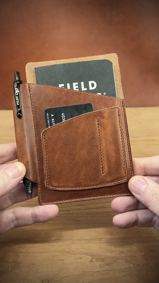 V2 Field Notes Slip Cover in English Tan Dublin Horween Leather | Ready to Ship