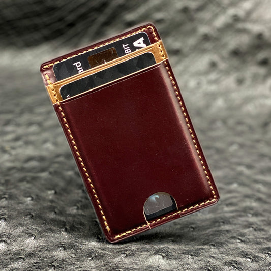 Custom Minimalist MiniMax V2 wallet in Horween Leather | made in Houston | Custom Leather and Pen