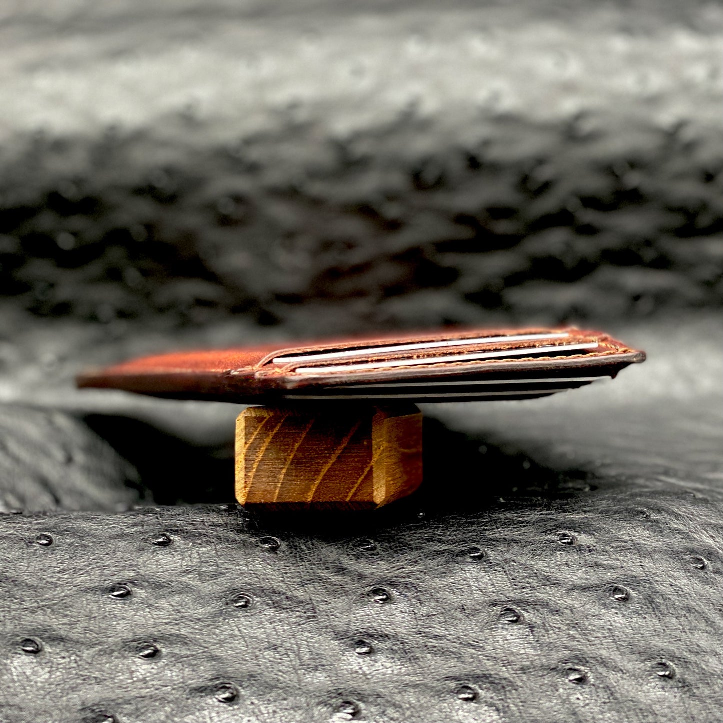 Super Slender Custom Minimalist MiniMax V2 wallet in Horween Leather | made in Houston | Custom Leather and Pen