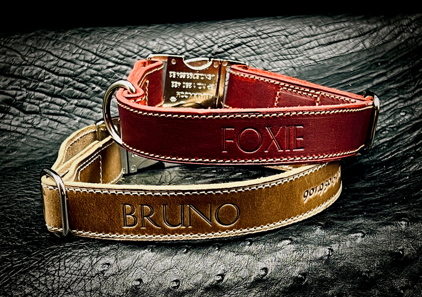 Handmade, Custom Dog Collars in Horween Leather | made in Houston, TX by Custom Leather and Pen
