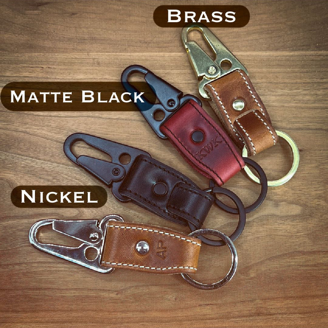 Shell Cordovan Compact Keychain - Horween Leather - Handmade in Houston, TX