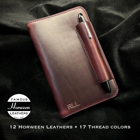 Compact Field Notes Cover in Horween Leather | Handmade by Custom Leather and Pen