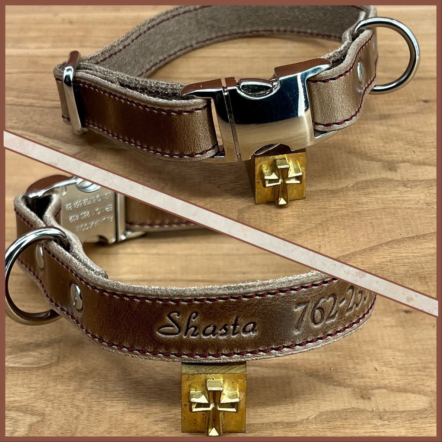 Customizable Quick Release Dog Collars in Horween Leather, Made to order