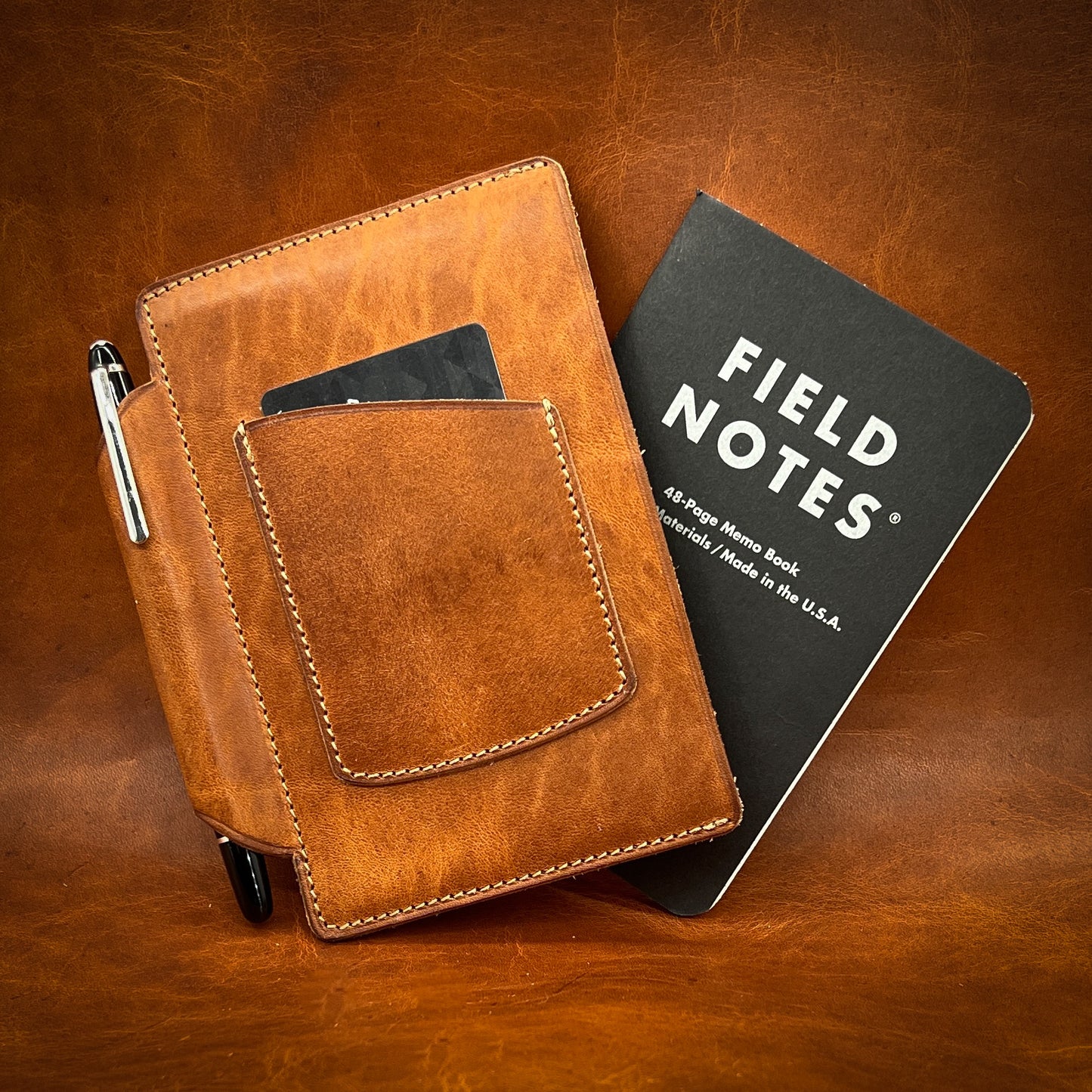 English Tan Notebook Sleeve in Horween Leather | Ready to Ship