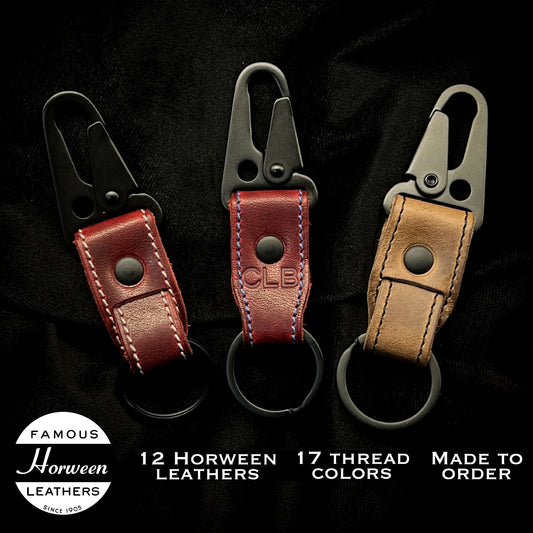 Horween Leather Keychain - Mini - Shell Cordovan - Handmade in Houston, TX - Custom Leather and Pen