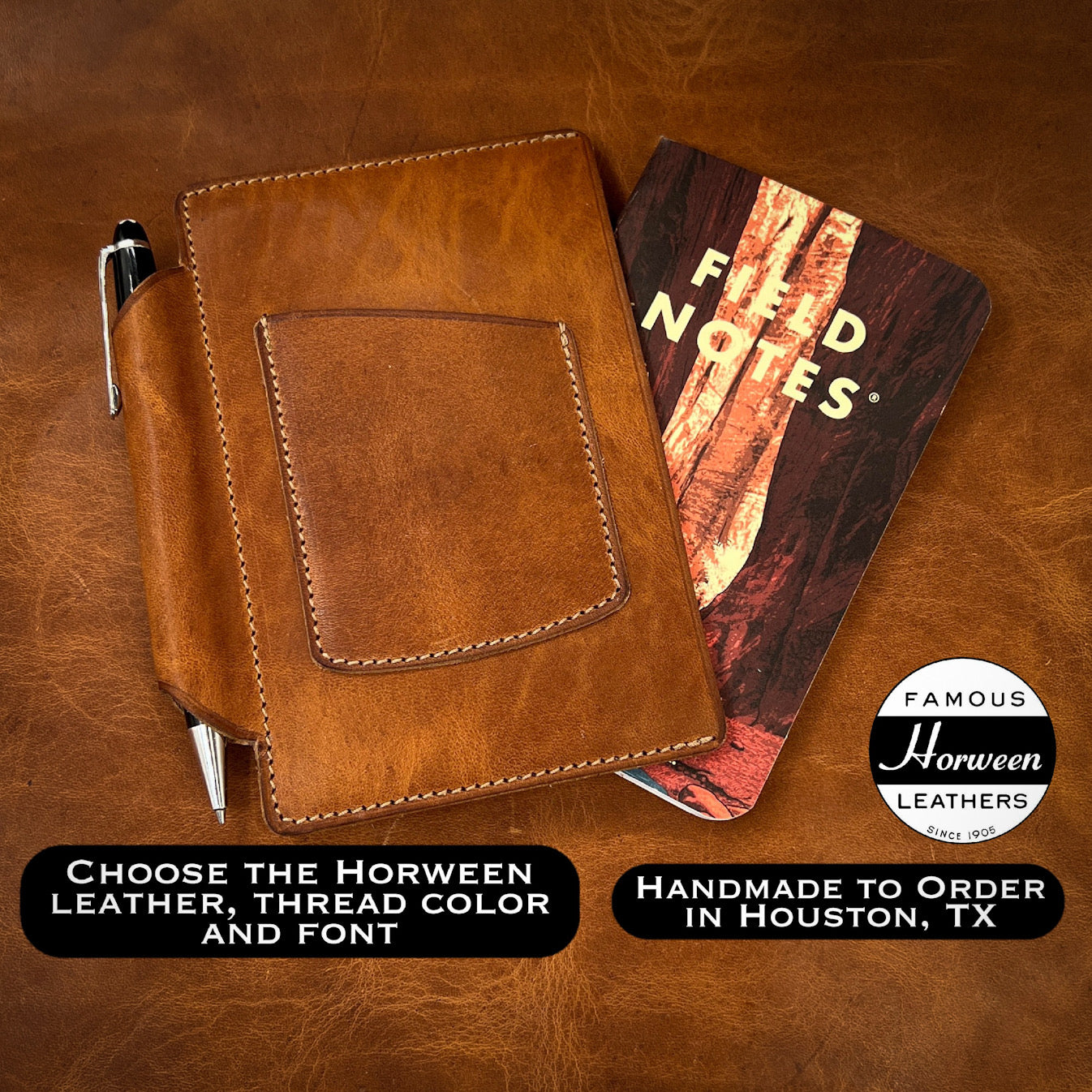 Field Notes Sleeve in Horween Leather | 3.5x5.5 format