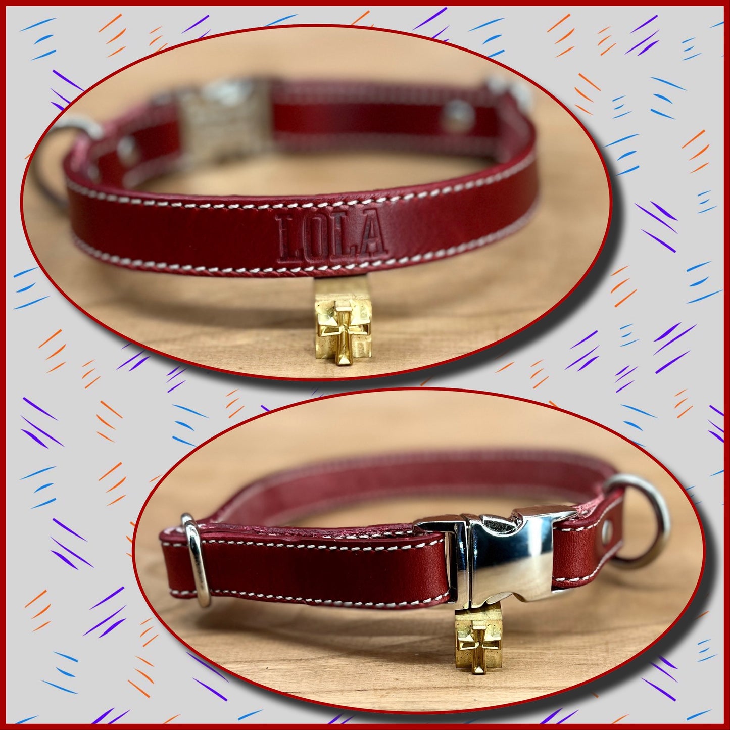 Customizable Quick Release Dog Collars in Horween Leather, Made to order