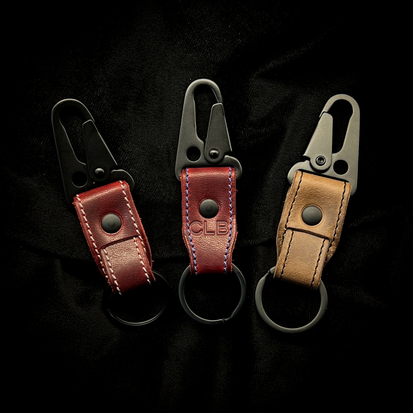 Compact HK Clip Keychain in Horween Leather and Buckleguy Hardware | Handmade to Order