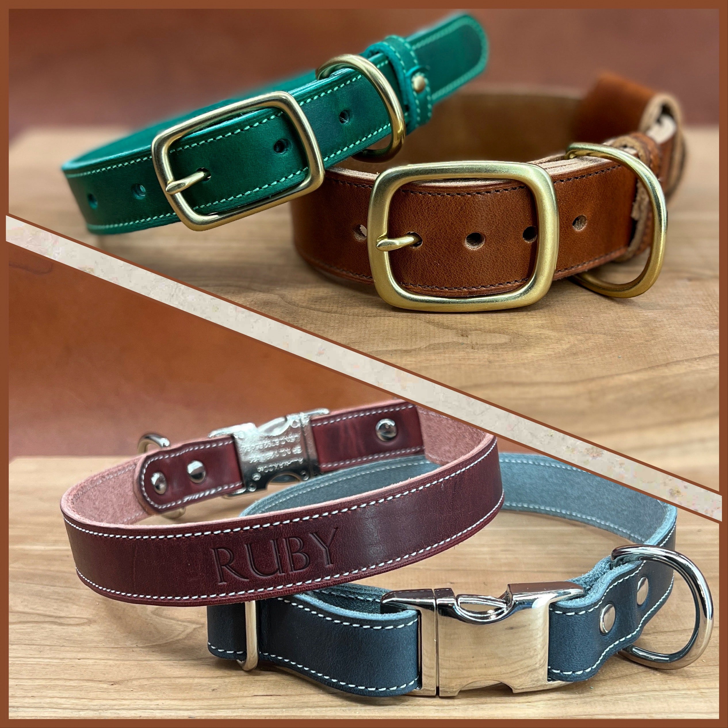 Personalized Dog Collars in Luxury Horween Leather | Handmade in USA ...