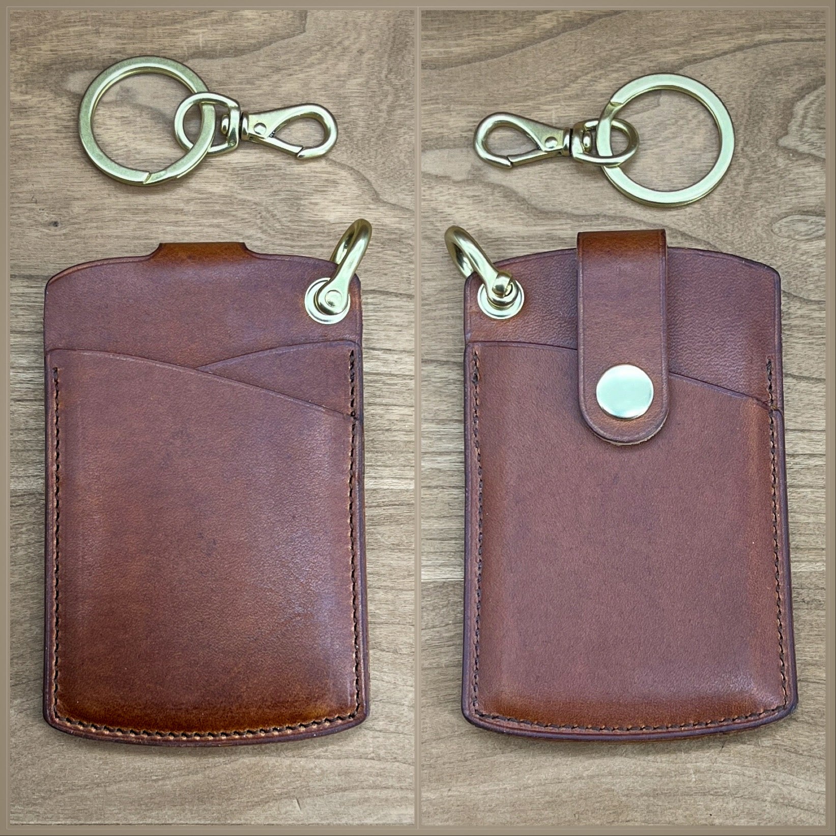 Compact Keychain Wallet in Horween Leather | Hand Made to Order in ...
