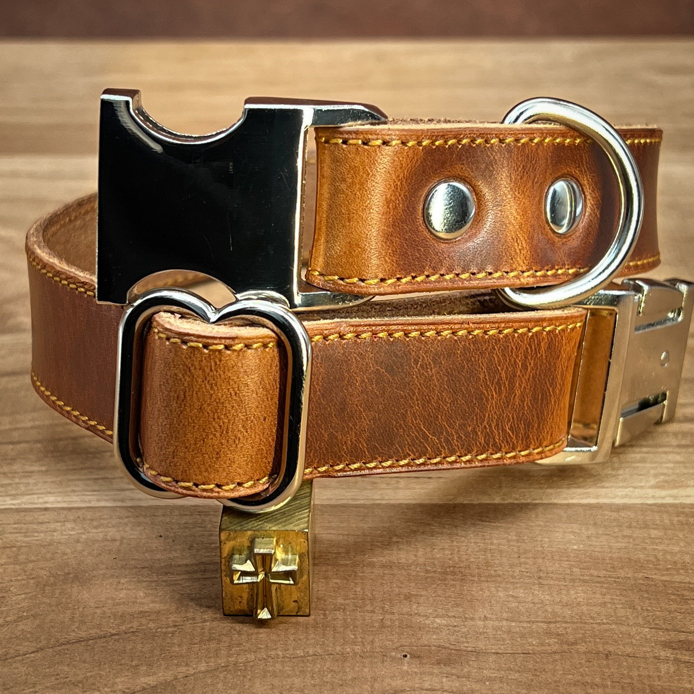 Customizable Quick Release Dog Collars in Horween Leather, Made to order