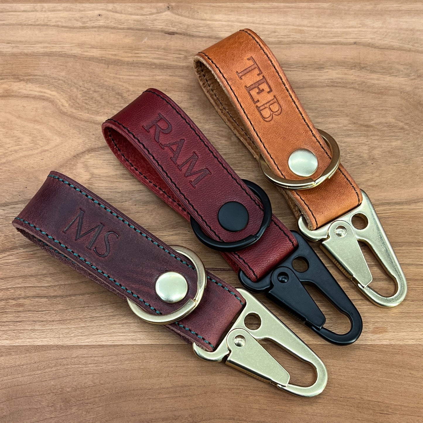 Horween Leather Belt Loop Keychain with HK Snap Hook | Handmade to Order