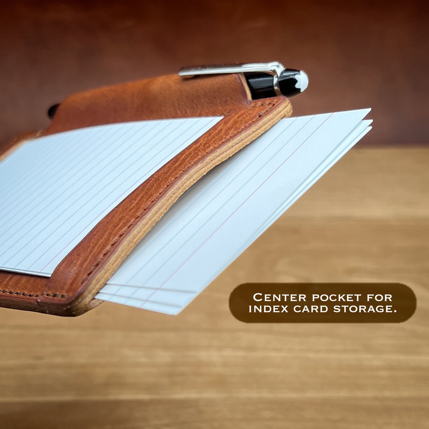 Pocket Jotter Index Card Holder in Horween Leather | Handmade to Order