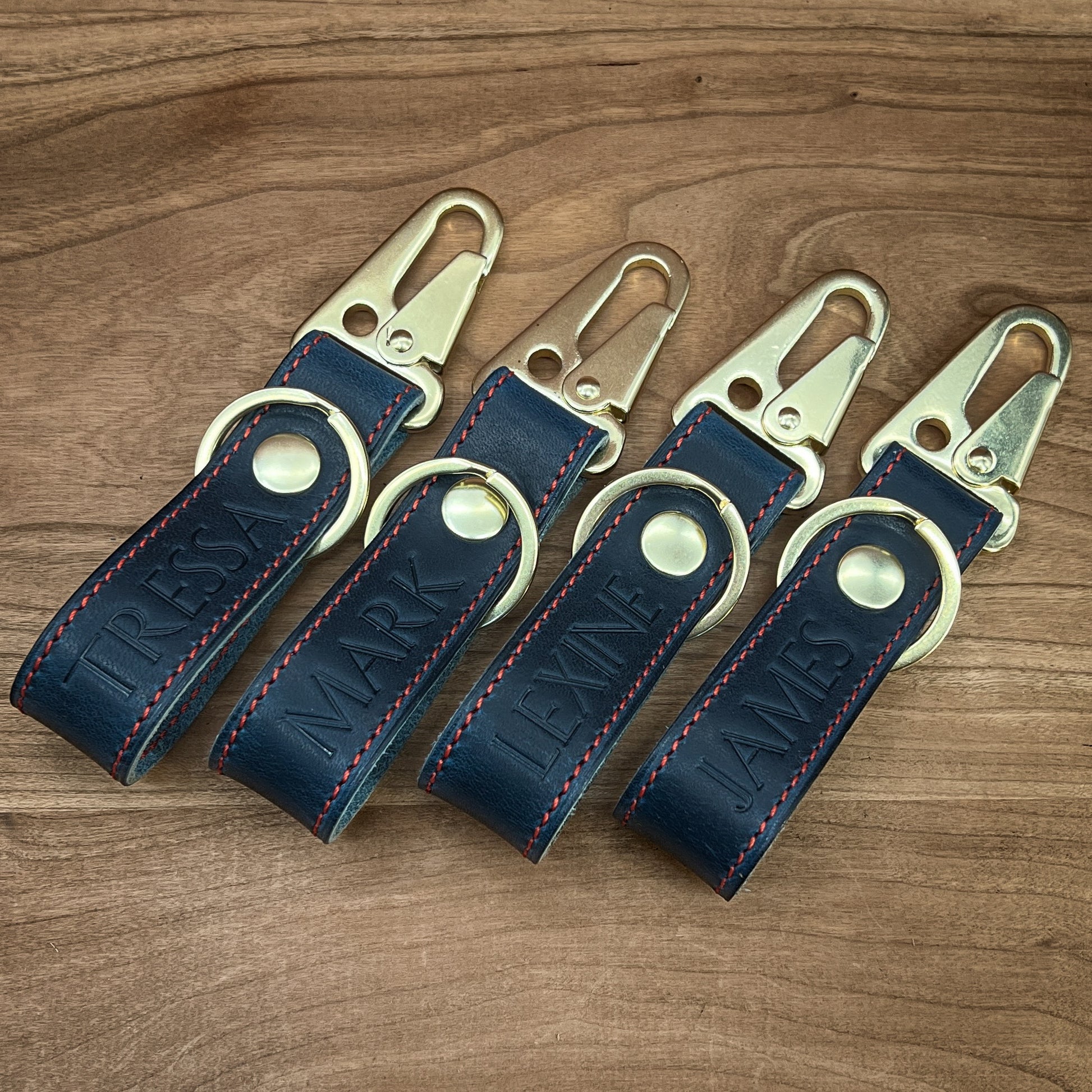 CustomLeatherAndPen Horween Leather Belt Loop Keychain | Handmade to Order in Houston, TX Nickel