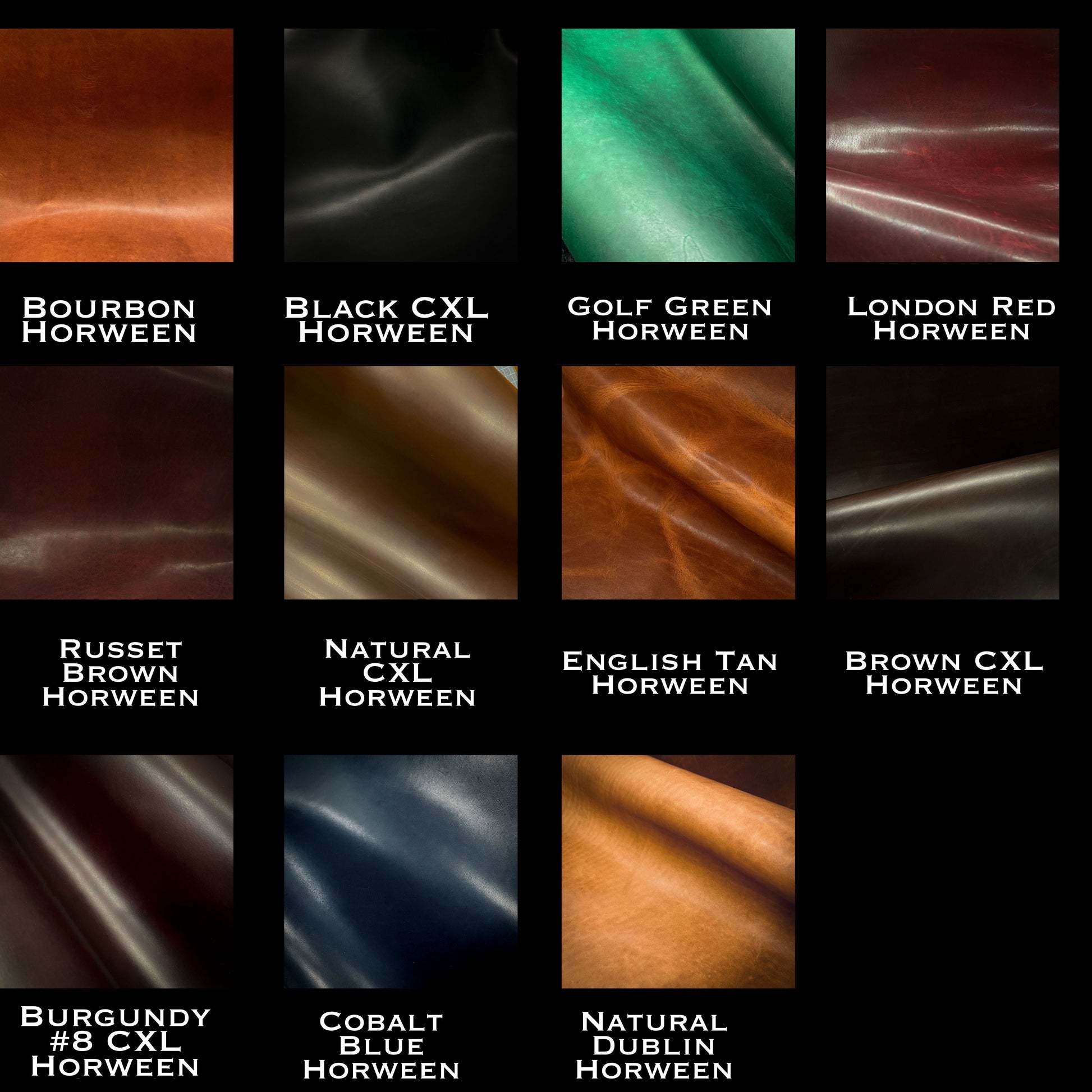 Horween Leather Options for Custom Leather and Pen Leather Shop in Houston, TX