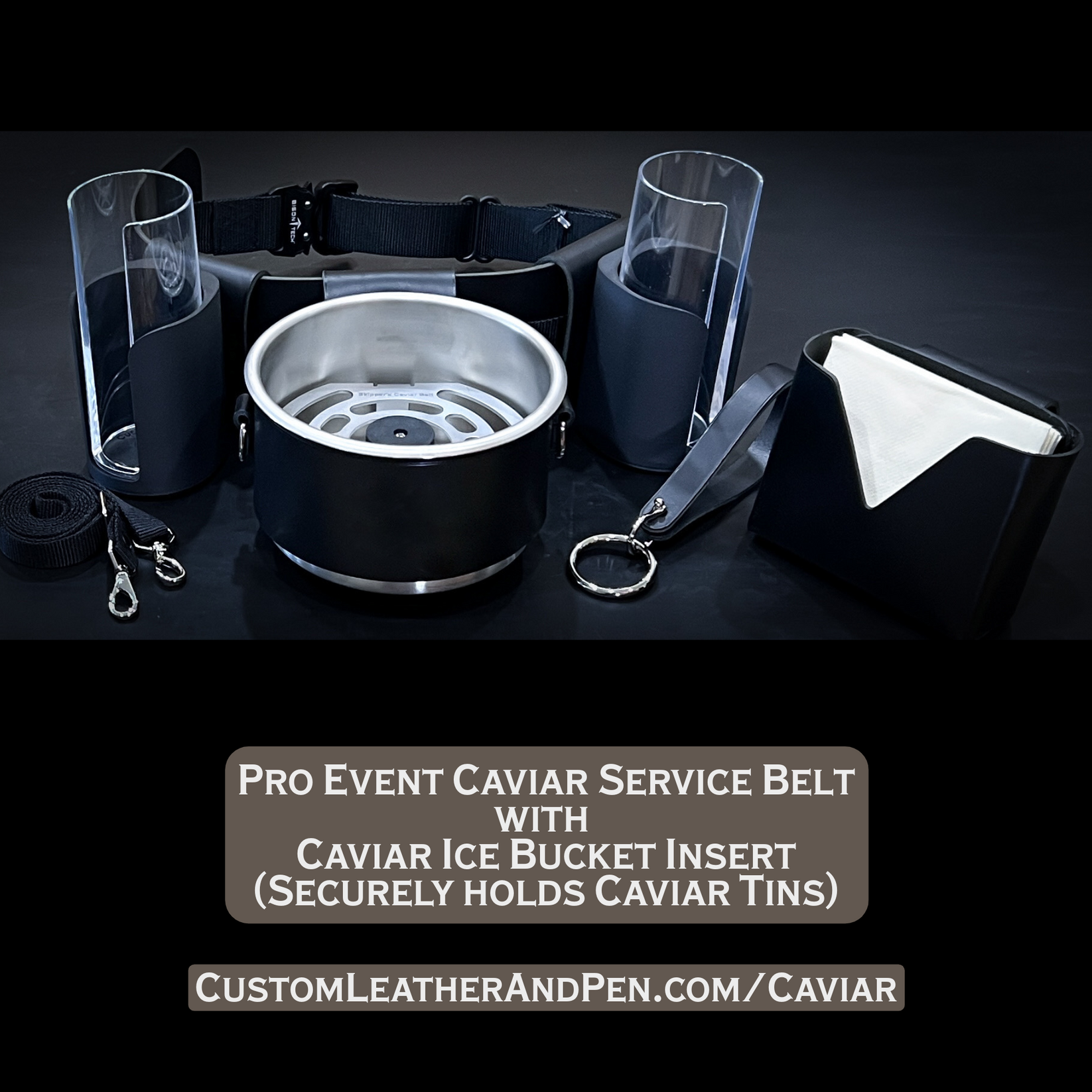 Skipper's Caviar Service Belt – Custom Leather and Pen