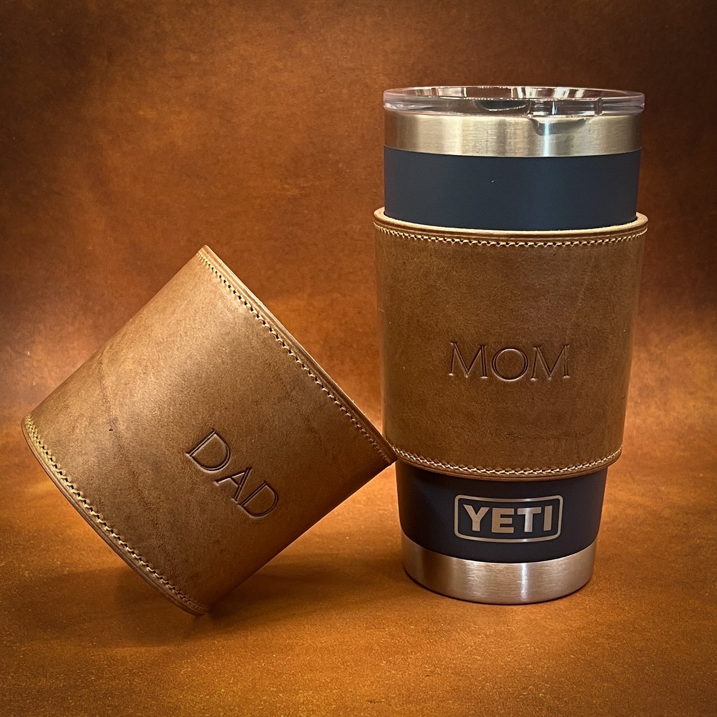 Yeti Rambler Sleeve in Horween Leather - Personalized and Made to Order