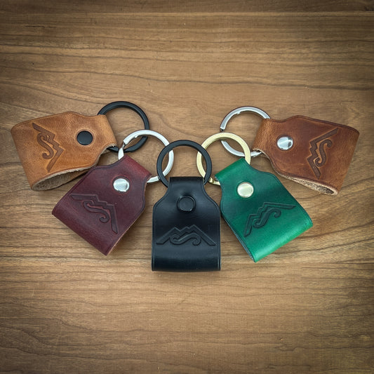 Small Square Keychain in Horween Leather and Buckleguy Hardware | Handmade to Order