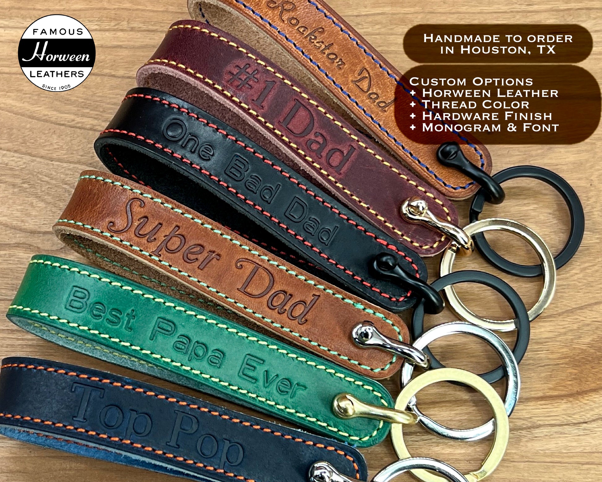 CustomLeatherAndPen Horween Leather Belt Loop Keychain