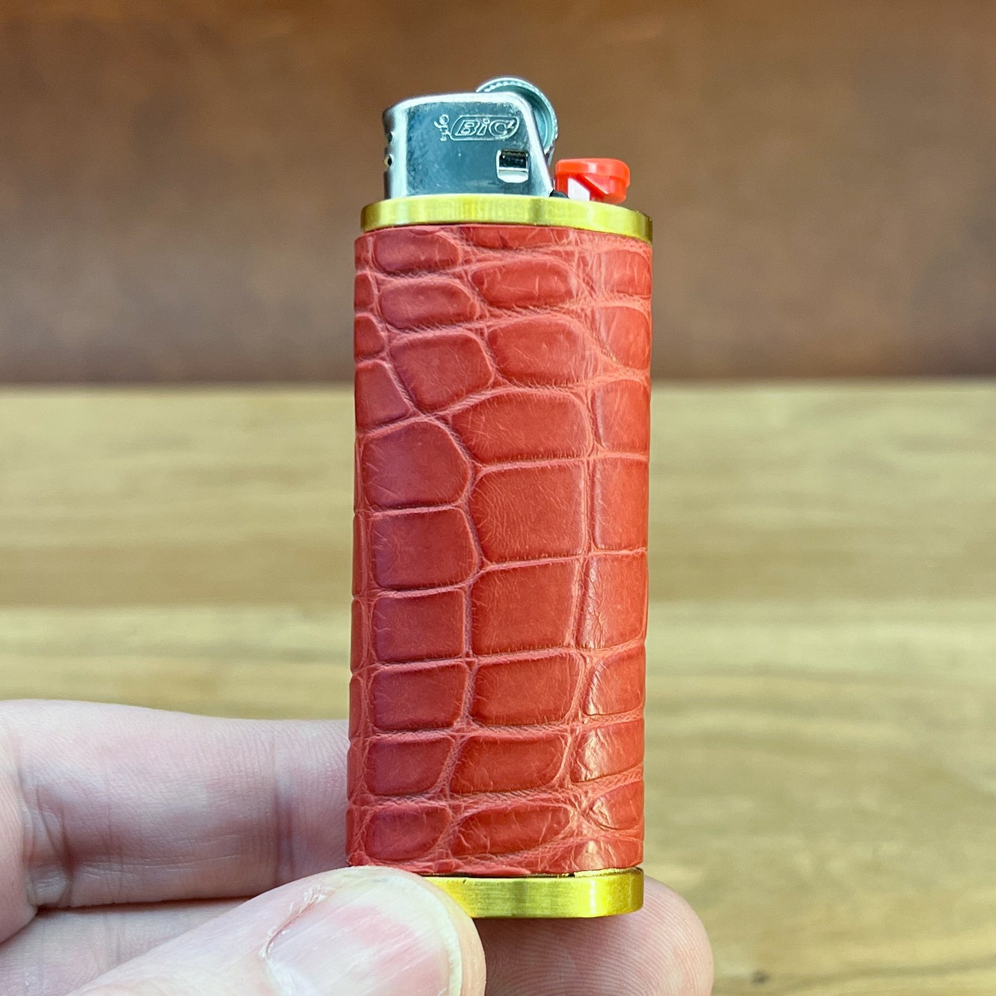 Pink Alligator Wrapped Lighter Case | Ready to Ship