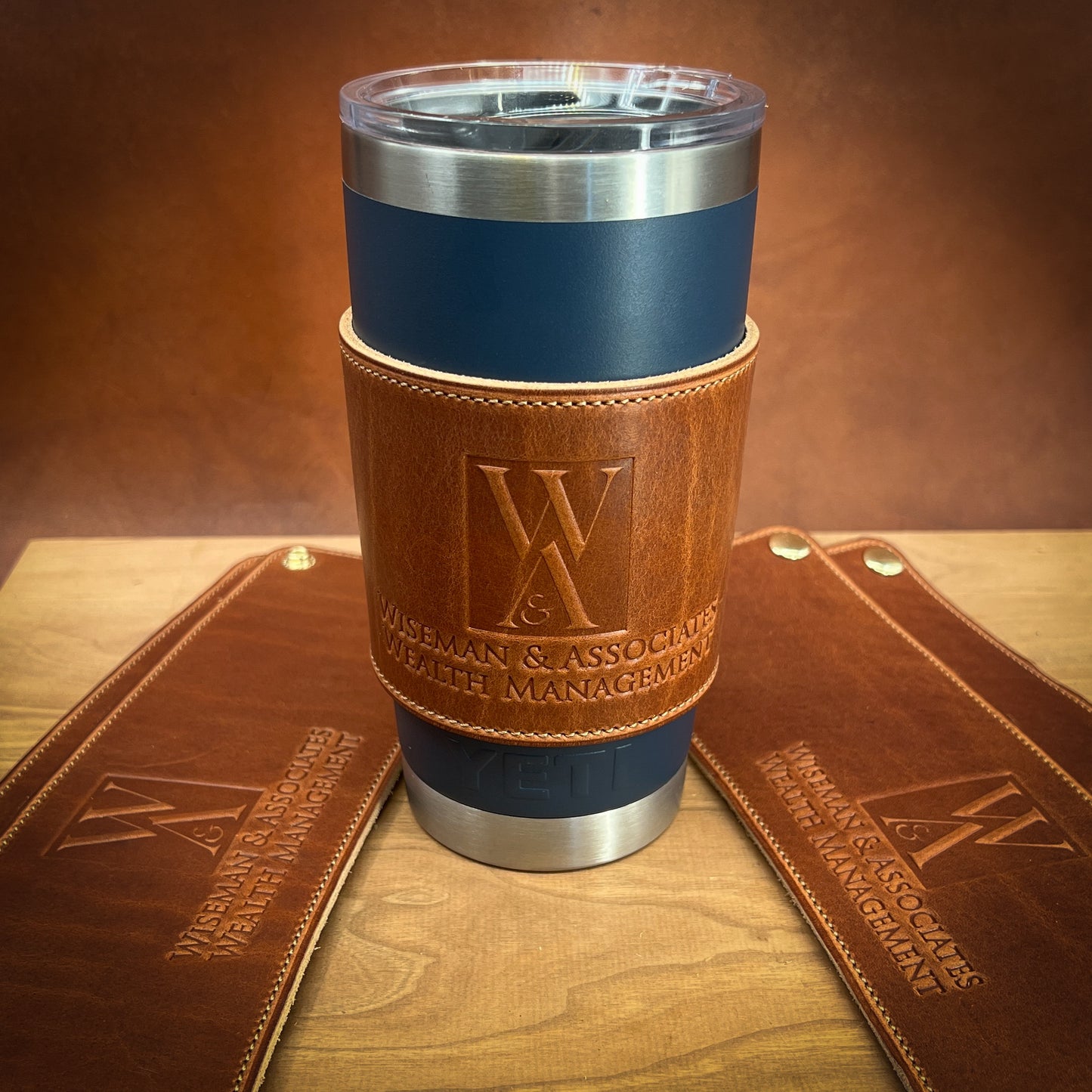 Yeti Rambler Sleeve in Horween Leather - Personalized and Made to Order