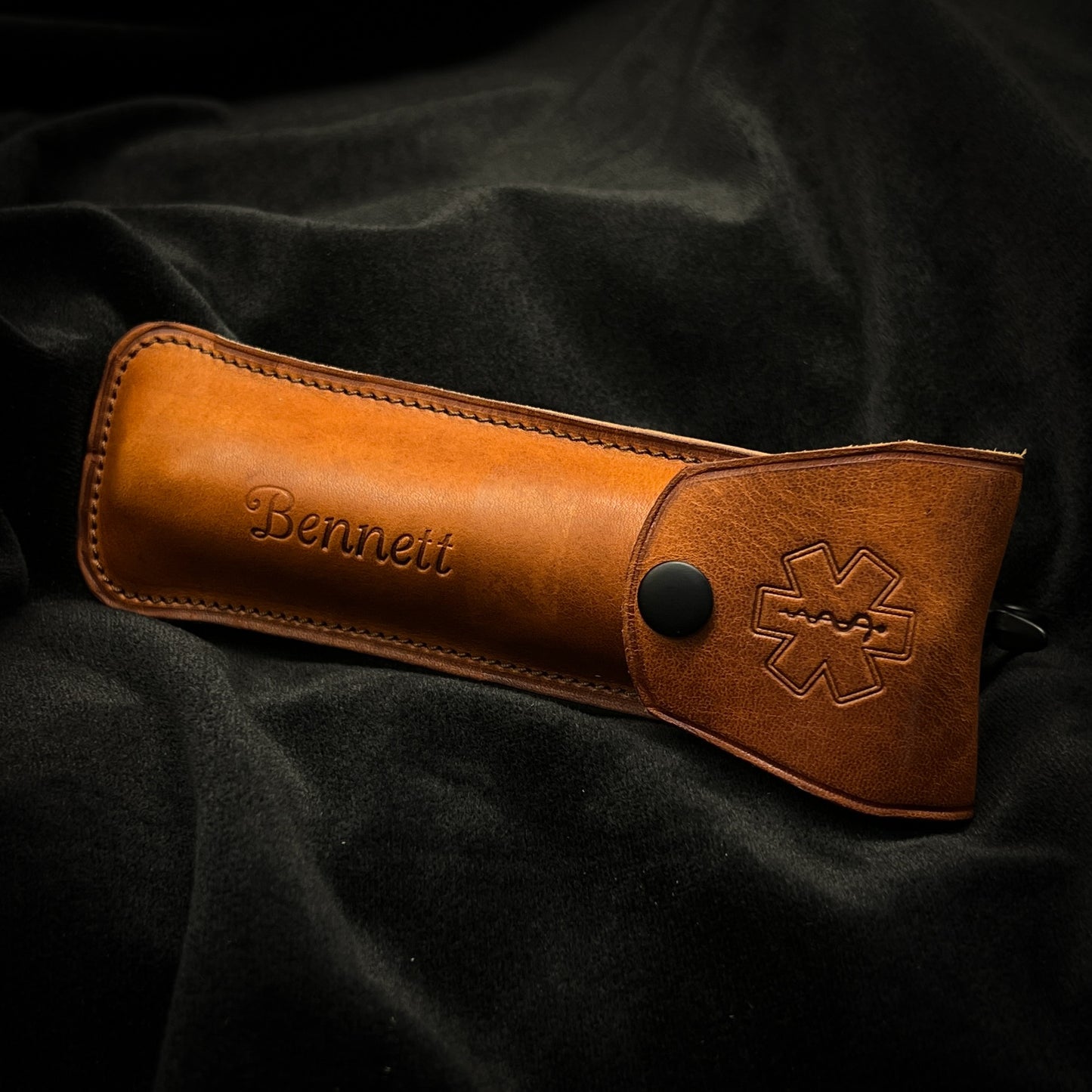 Handmade, EpiPen Cases in Bourbon Horween Leather | made in Houston, TX by Custom Leather and Pen