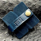 cobalt blue horween leather earbud cord case